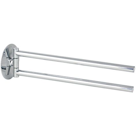 Porte-serviette pivotant COLLECTION 10 en laiton chromé - 34 x 7,5 x h7,5 cm - avec adhésif 3M