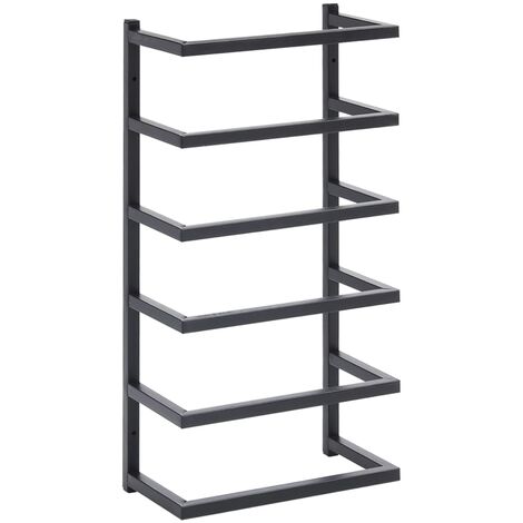 Porte-serviette portant standard échelle salle de bain 48 cm acier noir