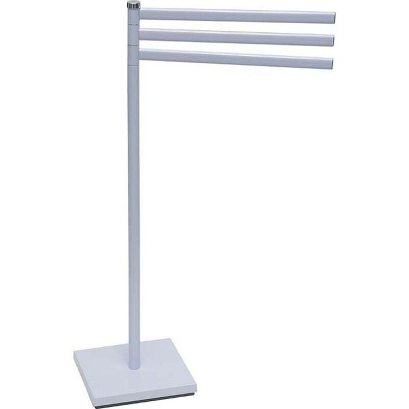 Tendance - Porte serviettes metal 3 bras base carree - blanc