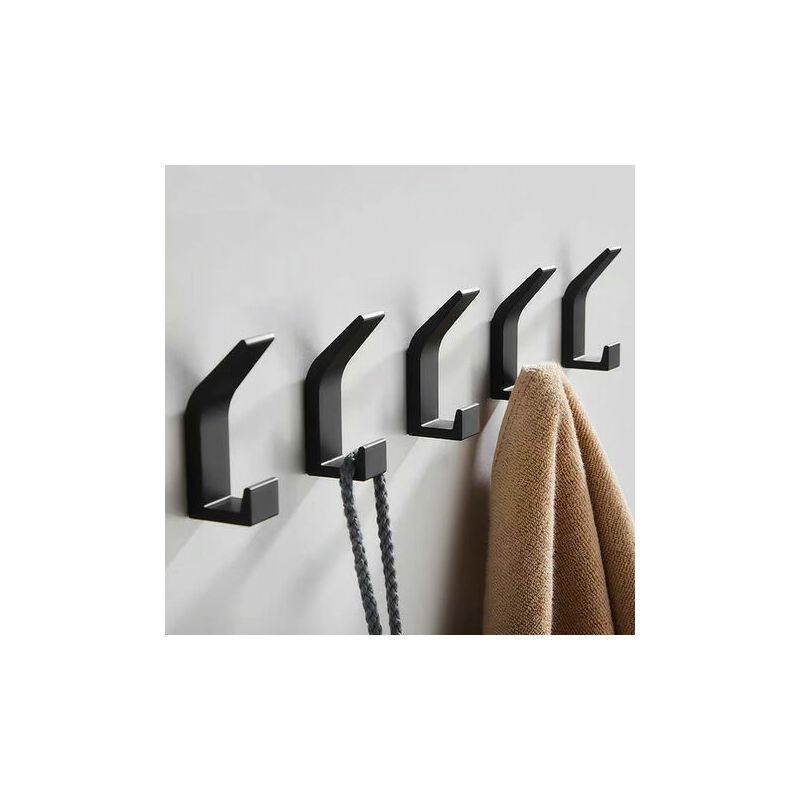 Tuserxln - Porte Serviette Salle de Bain, 5 Pièces, Crochet Adhesif Mural, Sans Percage, Accroche Serviette Salle de Bain pour Cuisine, patere
