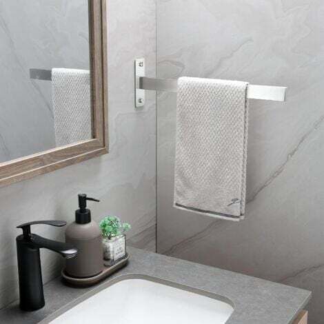 Porte Serviette Salle de Bain Double Porte-Serviettes Murale Brossé en Acier Inoxydable Argent pour Salle de Bain, Cuisine