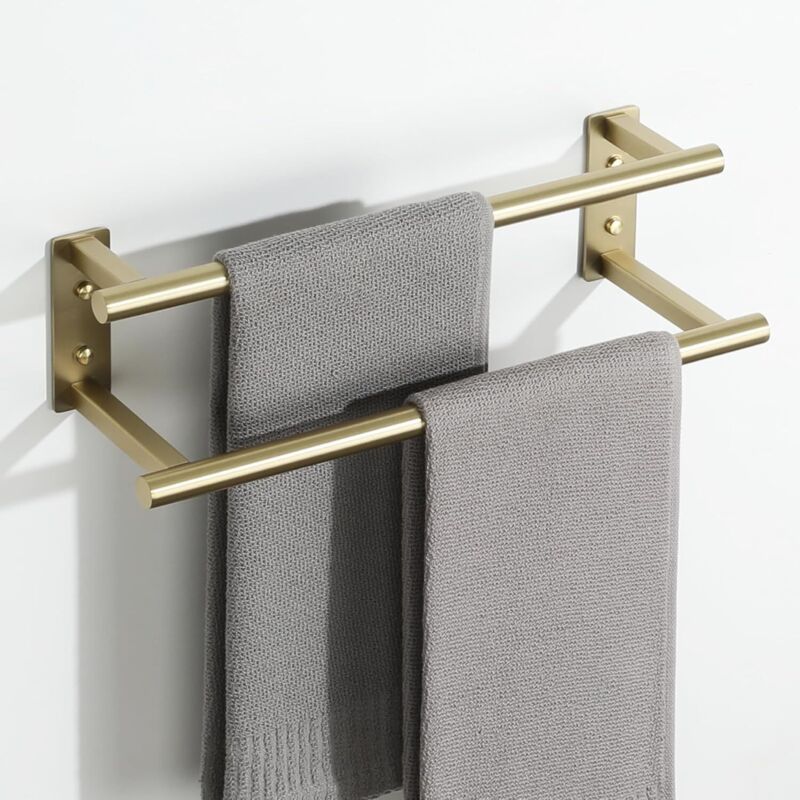 Porte Serviette Salle de Bain, Longueur 40 CM, Barres Porte-Serviettes Support Mural, en Acier Inoxydable, Porte Serviette de Bain Antirouille et