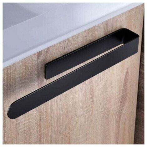 Porte Serviette Salle de Bain Noir Barre de , XU,Serviette en Acier Inoxydable Porte-Serviette Adhesif, 37cm - KZQ