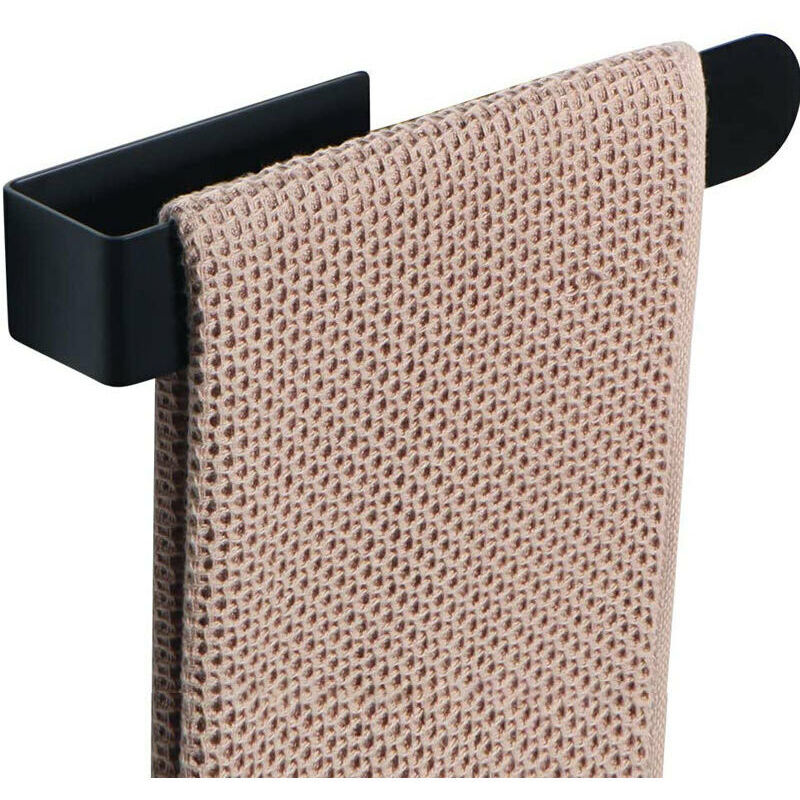 Porte Serviette Salle de Bain Noir,Porte-Serviette sans Percage SUS304 Porte Torchon Cuisine