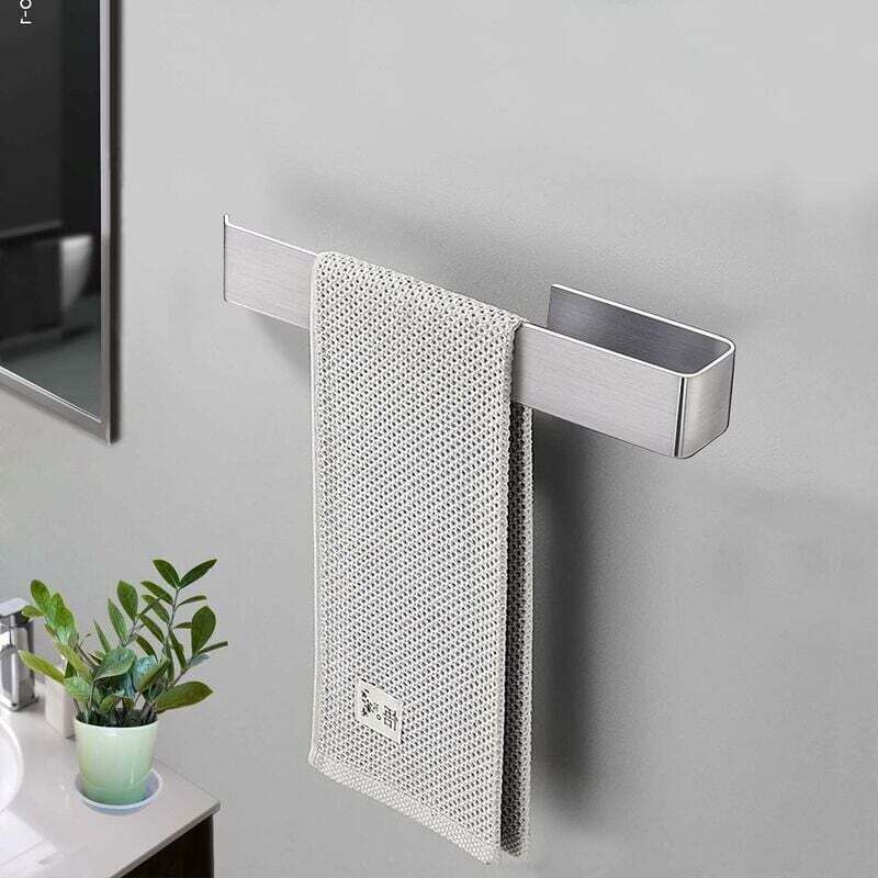 Porte Serviette Salle De Bain Sans Percage Inoxydable Porte Serviette Adhesif Pour Salle De Bain Et Cuisine Acier 25 Cm