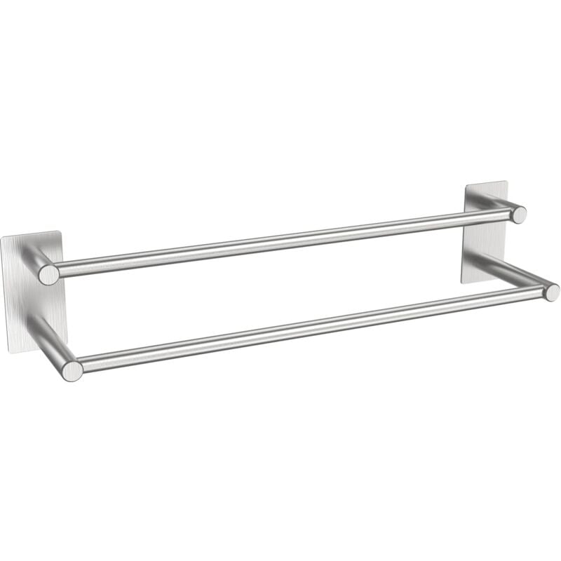 Kcvv - Porte Serviette Salle De Bain, sans Perçage Porte-Serviettes Auto-Adhésif, Porte Serviette Murale en Acier Inoxydable Brossé, Résistant à la