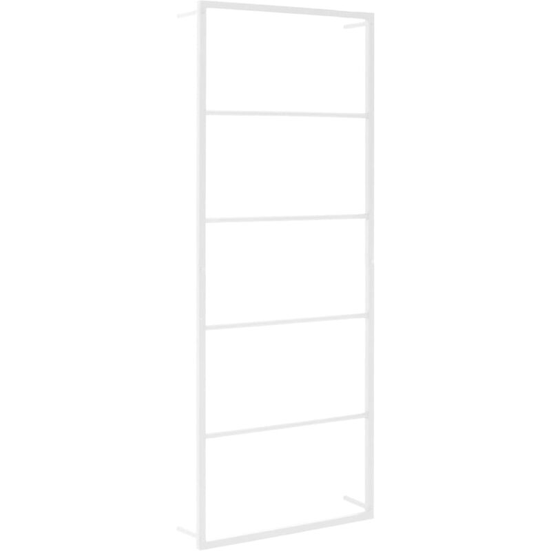 Porte-serviette support mural support de stockage de salle de bain cintre à serviettes maison intérieur 115 cm acier blanc
