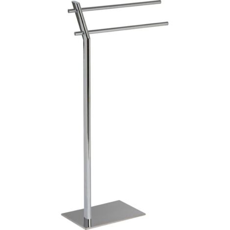 Porte serviette sur pied métal chromé design salle de bain - métal chromé argenté