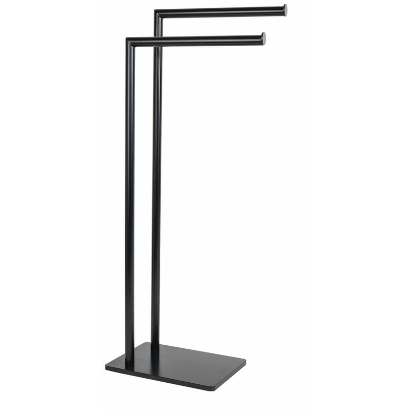 Metaform - Porte-serviette sur pied noir mat en acier verni mod. zero black