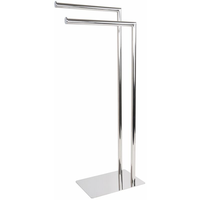 Metaform - Porte-serviette sur pied poli en acier inox mod. Poseidon