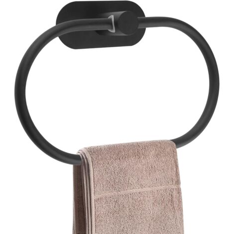 Porte-serviettes, 1 anneau auto-adhésif en acier inoxydable pour salle de bain, cuisine