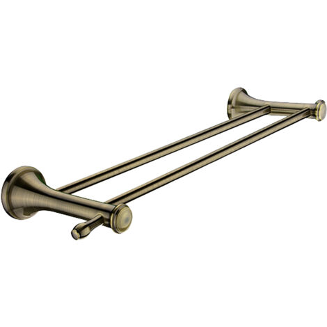 Porte-serviettes 2 Barres Fixes, L. 51.5 Cm, Laiton Antique, Lada, Antique Salle De Bains Rétro Nimco