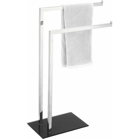 PORTE-SERVIETTES 2 BRAS BASE EN VERRE NOIR