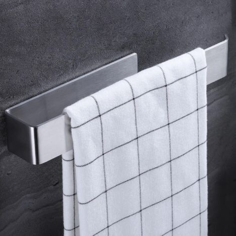 Porte-serviettes 23CM - Porte-serviettes auto-adhésif Porte-serviettes ouvert Anneau de serviette pour salle de bain, acier inoxydable (sans perçage)