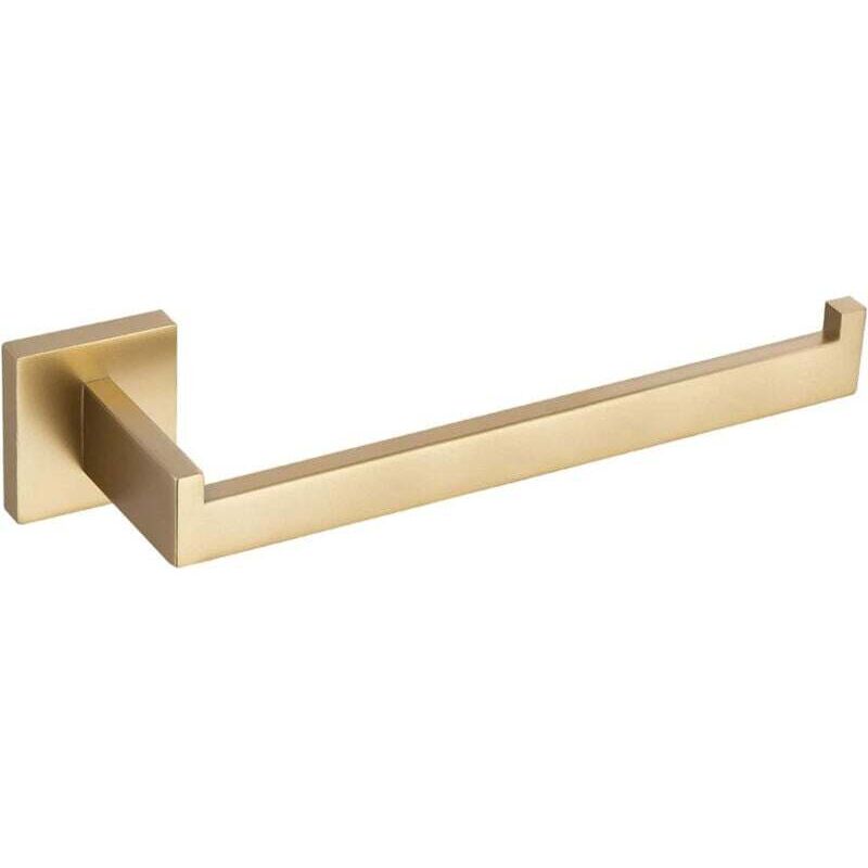 Porte-serviettes 304 en acier inoxydable - Porte-serviettes mural - Fixation par vis - Doré chromé brossé