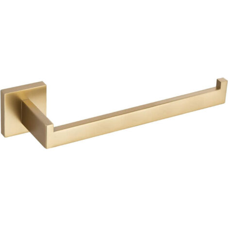 Porte-serviettes 304 en acier inoxydable - Porte-serviettes mural - Fixation par vis - Doré chromé brossé