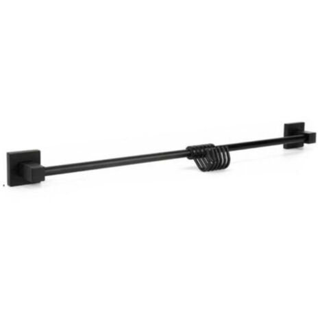 PORTE-SERVIETTES 6 CROCHETS SUPPORT MEUBLE SALLE DE BAIN MAISON CUISINE NOIR 02116