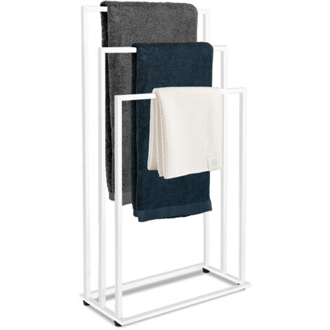 Porte-serviettes à 3 bras en forme de pneu, blanc