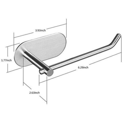 Porte-serviettes adhésif en acier inoxydable, adapté aux rouleaux de papier toilette, aux accessoires de cuisine ou de salle de bain.
