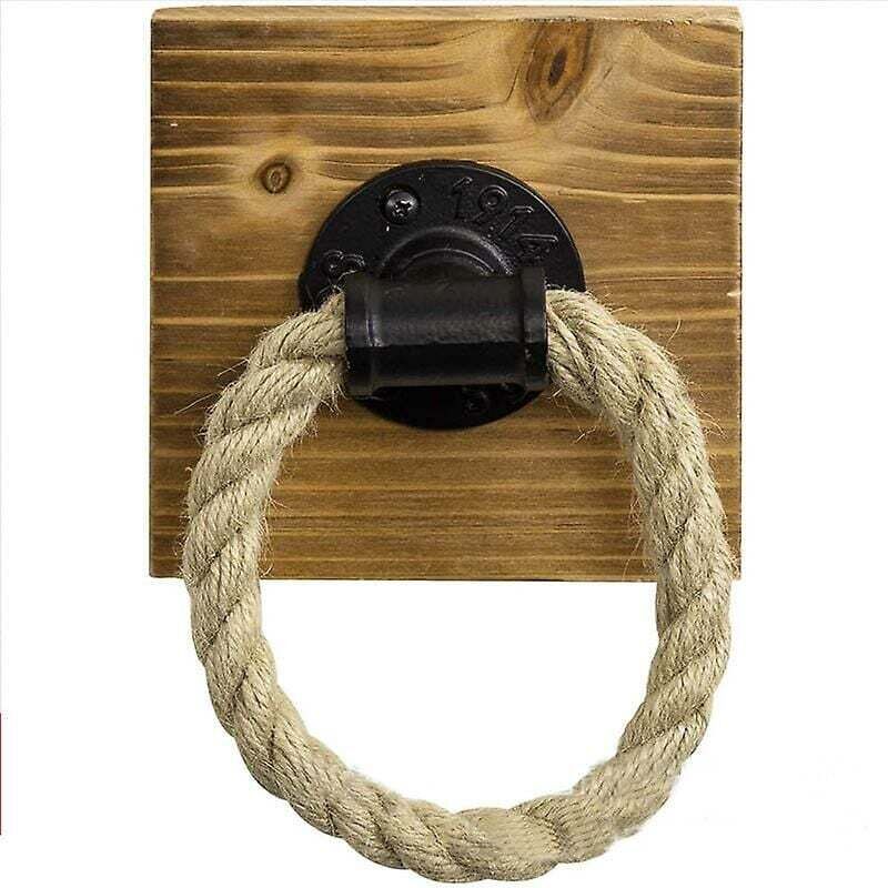 Porte-serviettes Anneau en corde de chanvre Porte-serviettes Anneau porte-serviettes Vintage Style industriel Porte-serviettes mural Porte-serviettes