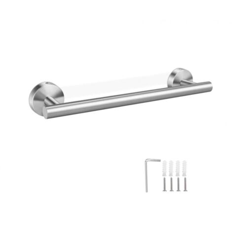Porte Serviettes Argenté 40 cm En Acier Inoxydable, Support Pratique pour Serviettes de Bain et Serviettes de Douche