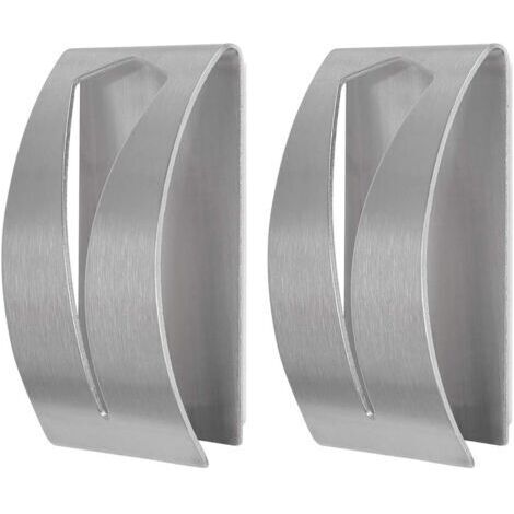 Porte-serviettes autocollant, patère, tenture murale de salle de bain en acier inoxydable, aucun perçage requis (lot de 2, argent)