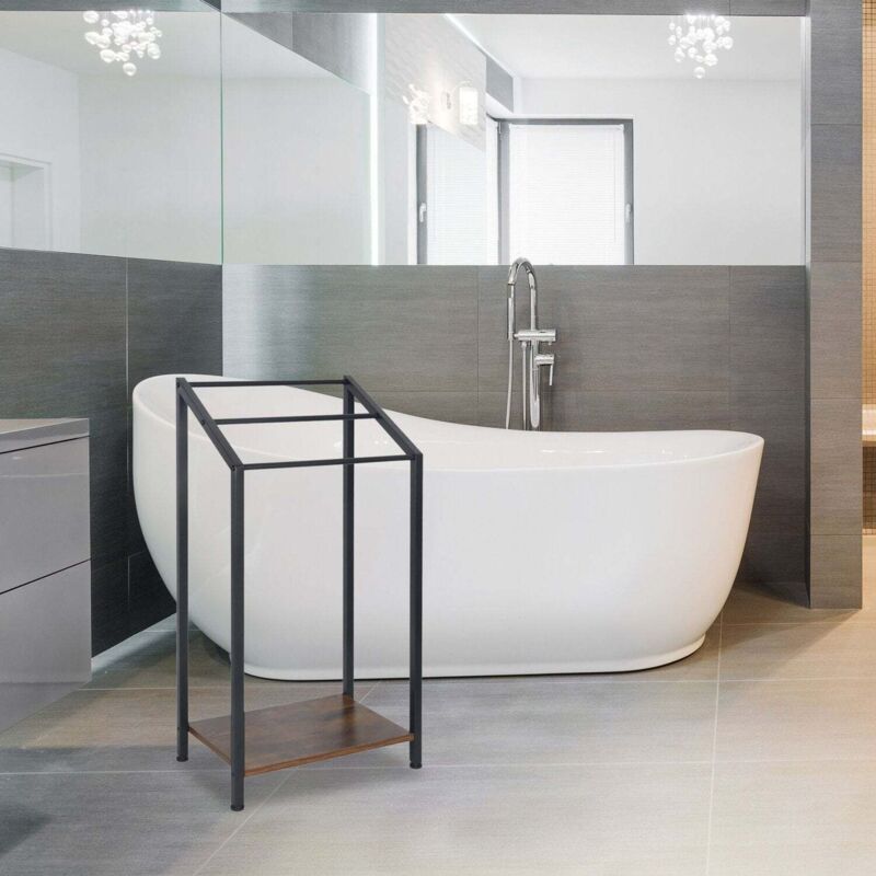Porte serviettes avec etagere - 3 barres autoportant
