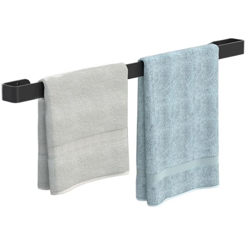 Serbia - Porte-serviettes, barre à serviettes simple, carré noir (taille: 40cm)