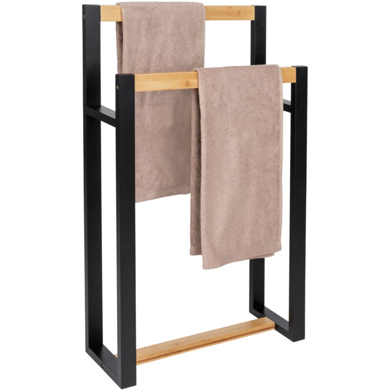 Wenko - Porte-serviettes Braidi, bambou/noir fsc