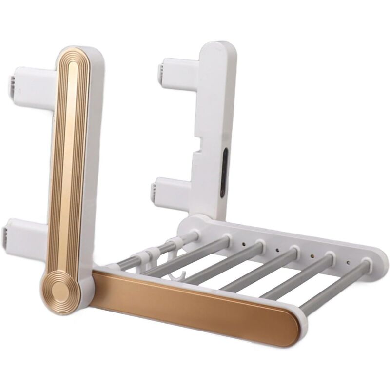 Porte-Serviettes Chauffant électrique, 6 Barres de Sèche-Serviettes Chauffantes à économie d'énergie en Aluminium Pliable pour Balcon (Prise ue)