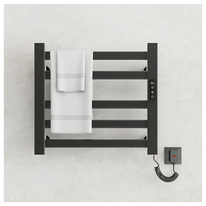 Largeight - Sèche-Serviettes électrique,Affichage numérique, température réglable,Porte-Serviettes électrique économie d'énergie, R308-noir