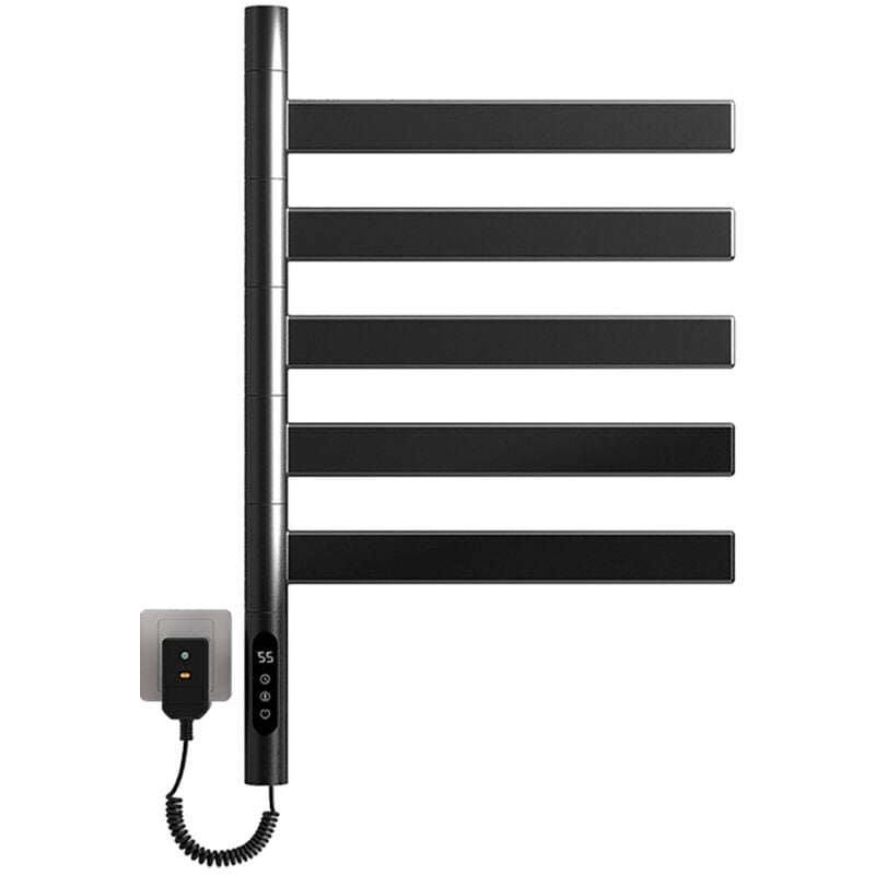 Largeight - Porte-serviettes chauffant électrique rotatif, élimination des bactéries et des acariens, économie d'énergie,Sèche-Serviettes