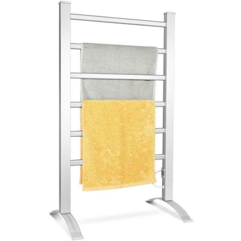 Northix - Porte serviettes chauffe serviettes electrique multifonctionnel avec 6 barres argent