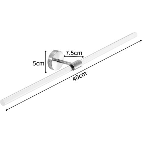 Porte-serviettes de 40 cm (16 pouces), barre porte-serviettes en acrylique transparent avec acier inoxydable