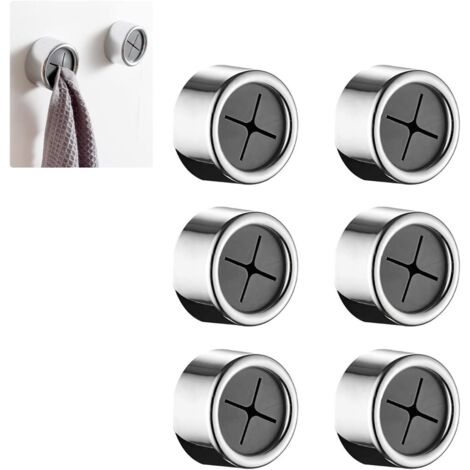 Porte-serviettes de porte Porte-torchons de cuisine Porte-serviettes de qualité supérieure Auto-adhésif Sans perçage (Lot de 6)