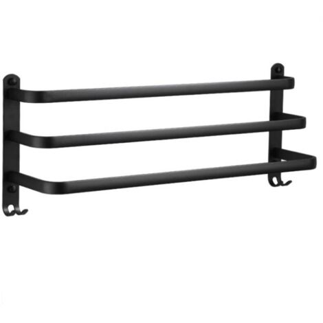 Porte-serviettes de salle de bain 60 cm , Porte-serviette mural , Porte-serviettes sur pied Accessoire de salle de bain , Porte-serviette de salle de bain sans perçage