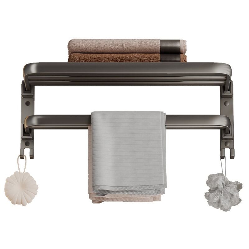 Fuienko - Porte-Serviettes Pliable en Acier Inoxydable, gris argenté, 50 x 25 x 20.5 cm