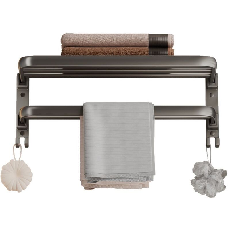 Fuienko - Porte-Serviettes Pliable en Acier Inoxydable, gris argenté, 50 x 25 x 20.5 cm