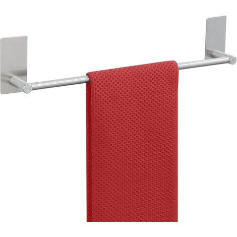 Porte-serviettes de salle de bain, porte-serviettes collé en acier inoxydable, aucun perçage requis, porte-serviettes argenté, 50 cm