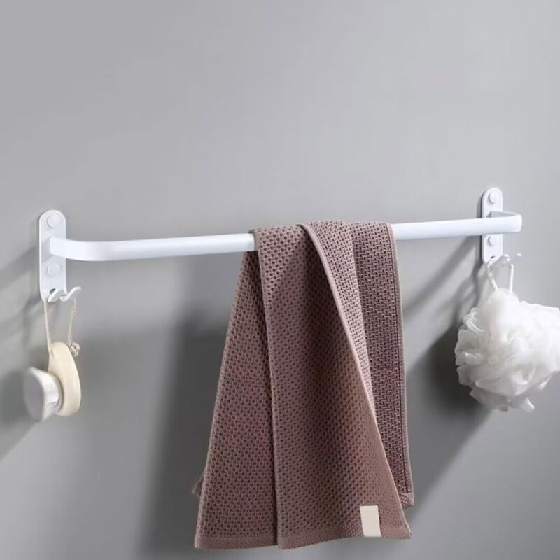 Porte-serviettes de salle de bain, porte-serviettes mural, porte-serviettes avec pieds, accessoires de salle de bain, sans perçage (blanc, 40 cm)