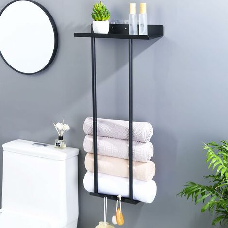 1 Pièce Porte-serviettes Pliable Et Rotatif En Acier Inoxydable, Étagère De  Rangement De Salle De Bain Sans Perçage Pour Salles De Bains, Mode en  ligne