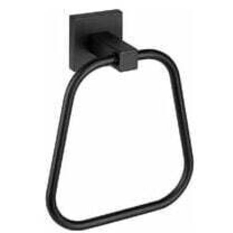 Porte-serviettes De Salle De Bain Rond Noir Rustique Anneau De Serviette Main Support Mural Porte-serviettes De Bain Robuste Sus304 Porte-serviettes