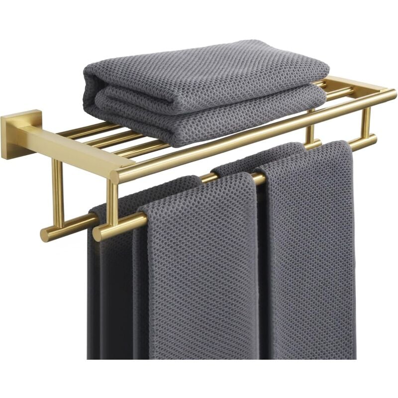 KZQ - Porte - serviettes de toilette de 16 pouces avec deux supports muraux de porte - serviettes