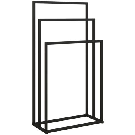 Porte-serviettes debout porte-serviettes avec 3 barres,échelle en acier 45 x 21,5 x 85 cm