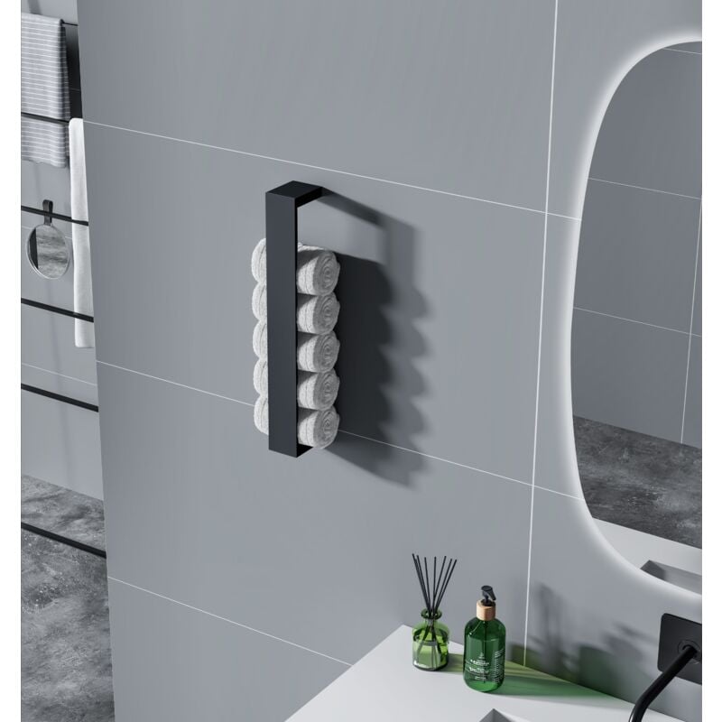 Bernstein - Porte-serviettes design HH40 pour montage mural - couleur sélectionnable Noir mat