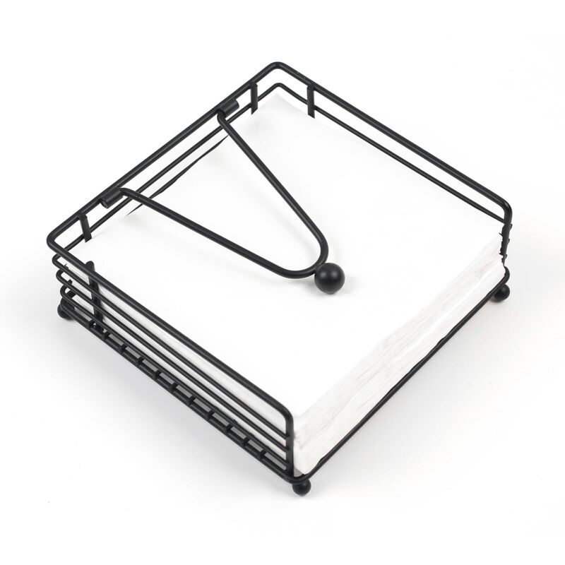 Porte-serviettes, distributeur de serviettes plat avec bras lesté, porte-serviettes carré pour cocktail, élégant fer forgé rustique pour cuisine,