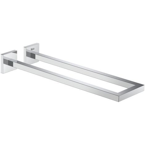 Porte-serviettes double 400 mm SQUARE HOTELS - ROCA Couleur : chromé