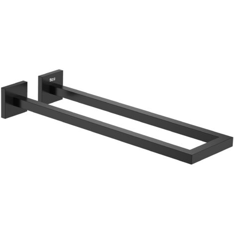 Porte-serviettes double 400 mm SQUARE HOTELS - ROCA Couleur : Noir mat