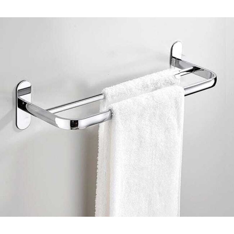 Porte-Serviettes Double, 40cm SUS304 Porte-Serviettes Mural pour Salle de Bain,Acier Inoxydable Poli 2 Barres Murale Support de Serviette