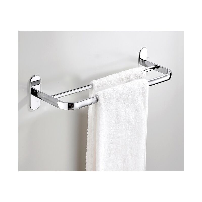 Csparkv - Barre à serviettes double, 40 cm SUS304 sans poinçon, barre à serviettes murale pour salle de bain, barre à serviettes murale à 2 barres en